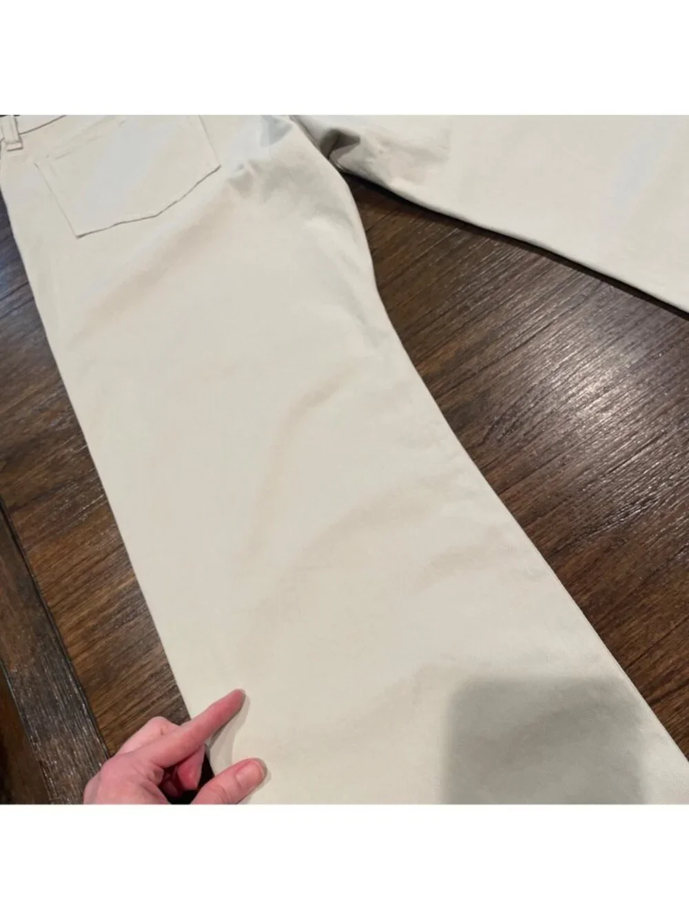 NWT FLAWED Madewell Allday 1991 Straight-Leg Pant 35x34 Beige Stretch Relaxed